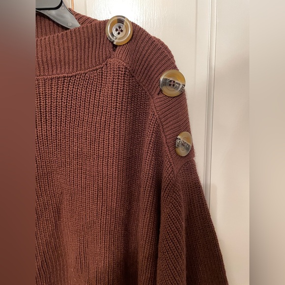 Topshop Button Slash Knit Sweater - Picture 5 of 8